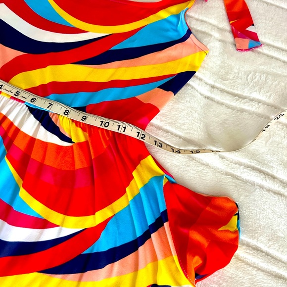 NWOT Haptics By Holly Harper Sleeveless w/ Bows Red Yellow Women’s Dress Sz S-M - Picture 8 of 14